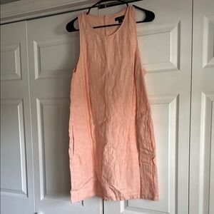 Peach Sleeveless Linen Dress